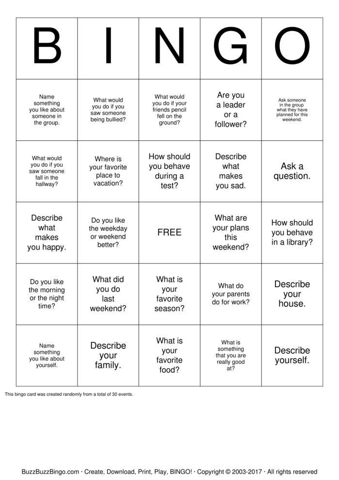 Free Printable Social Skills Games