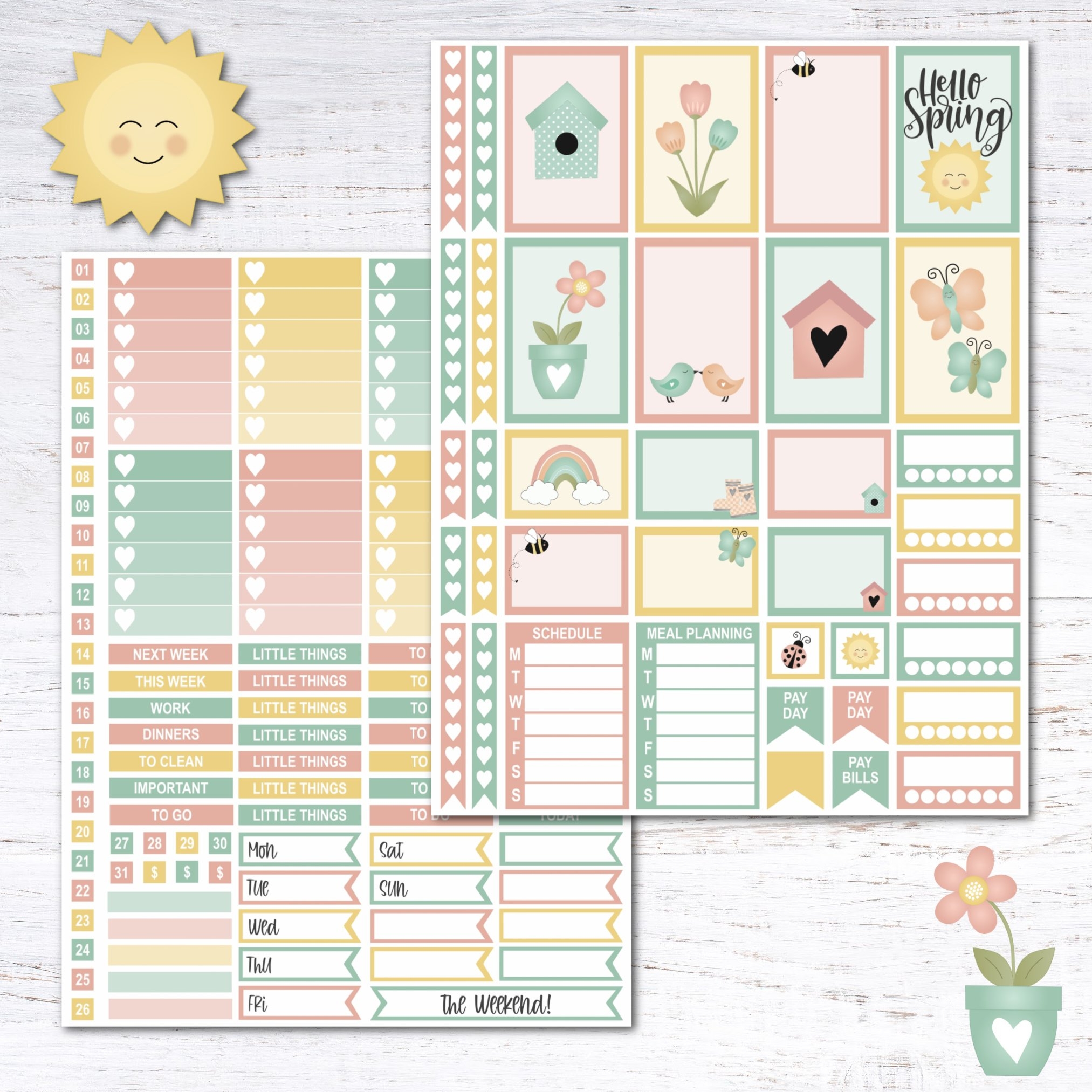 Free Printable Spring Planner Stickers Krafty Planner