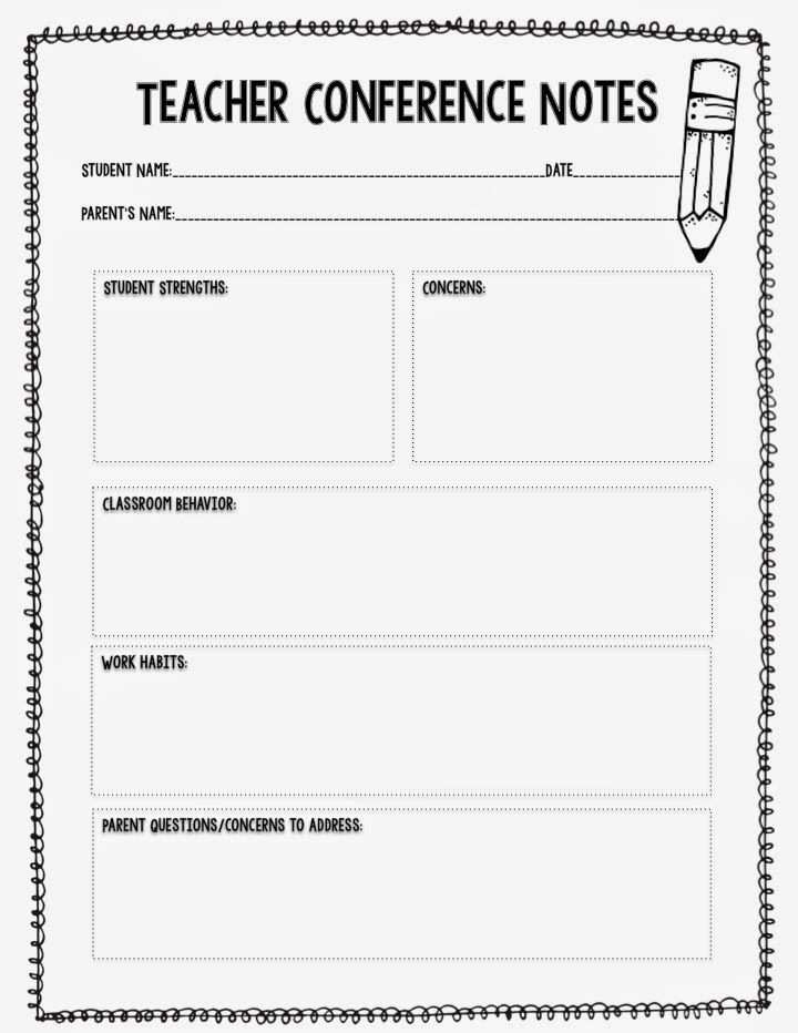 Free Printable Parent Conference Form