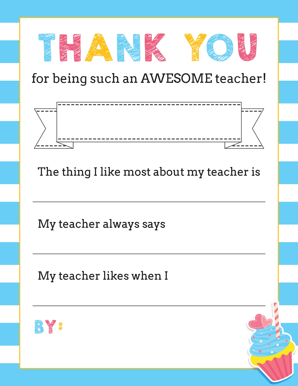 Free Printable Teacher Thank You