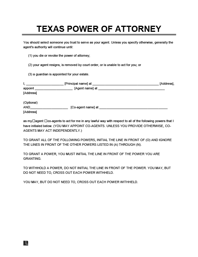 Free Printable Texas Durable Power Of Attorney Forms Printable Forms 