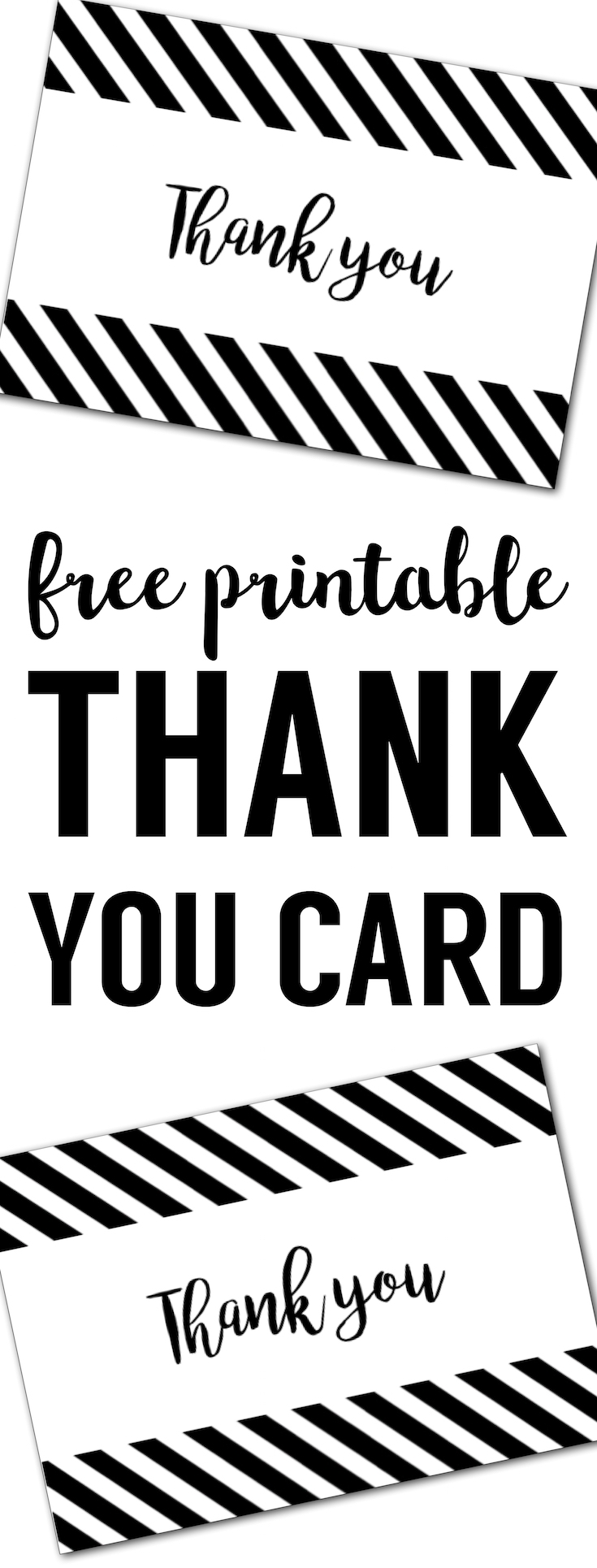 Free Printable Thank You Cards Black And White Free Printable Thank You Cards Black And White