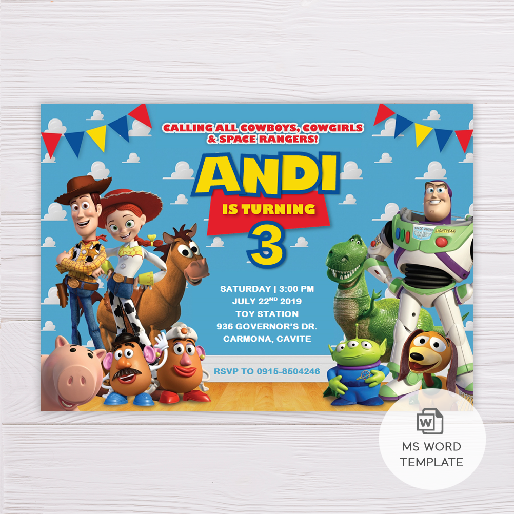 FREE PRINTABLE Toy Story Birthday Invitation Templates 47 OFF