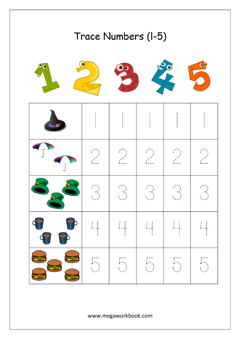 Trace The Numbers Free Printable Worksheet