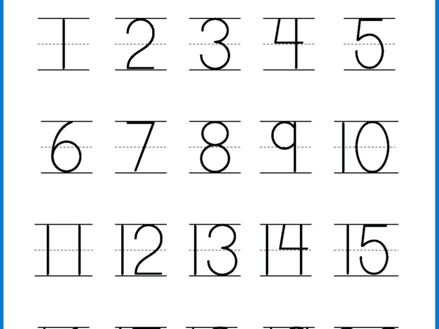 Free Printable Tracing Numbers 1 20 Worksheets