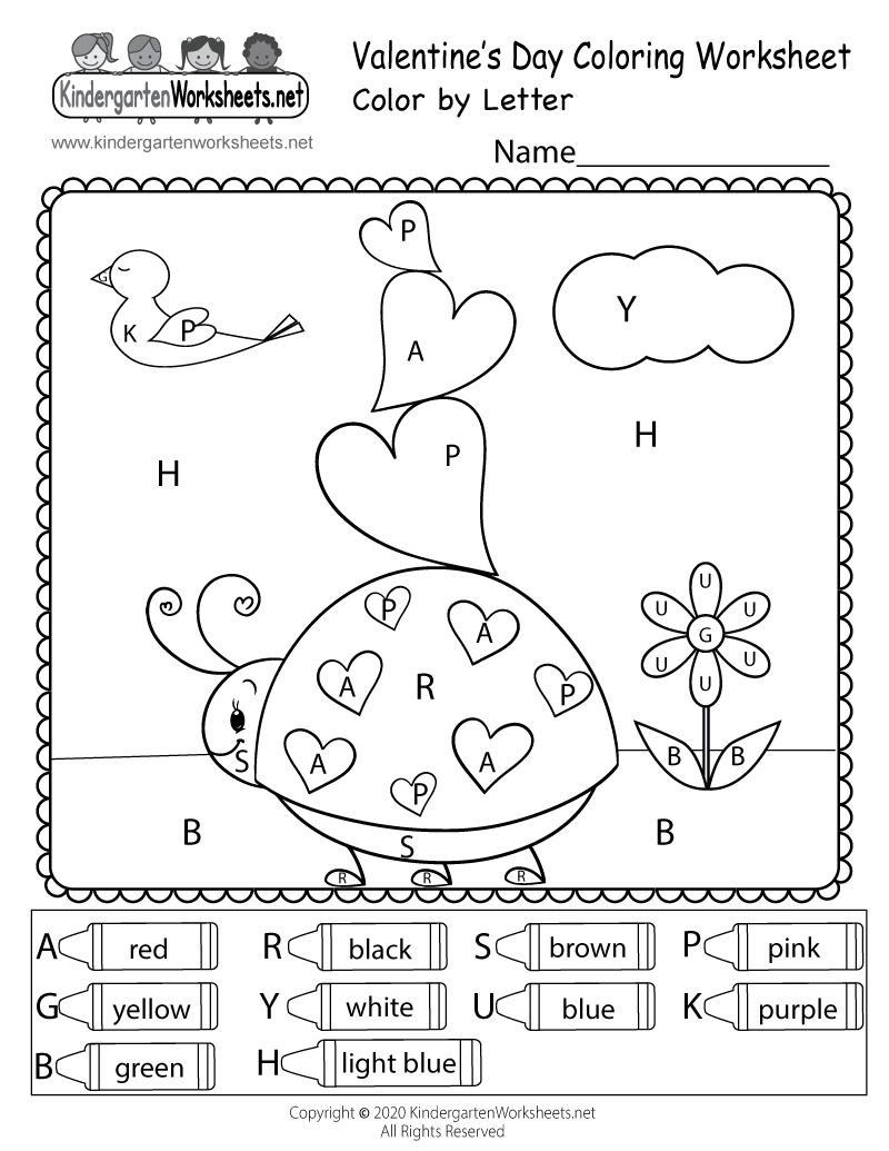 Free Printable Valentine 39 s Day Color By Letter Worksheet