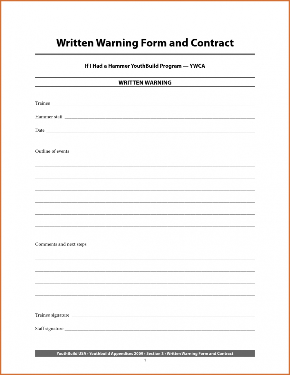 Free Printable Verbal Warning Form Printable Forms Free Online