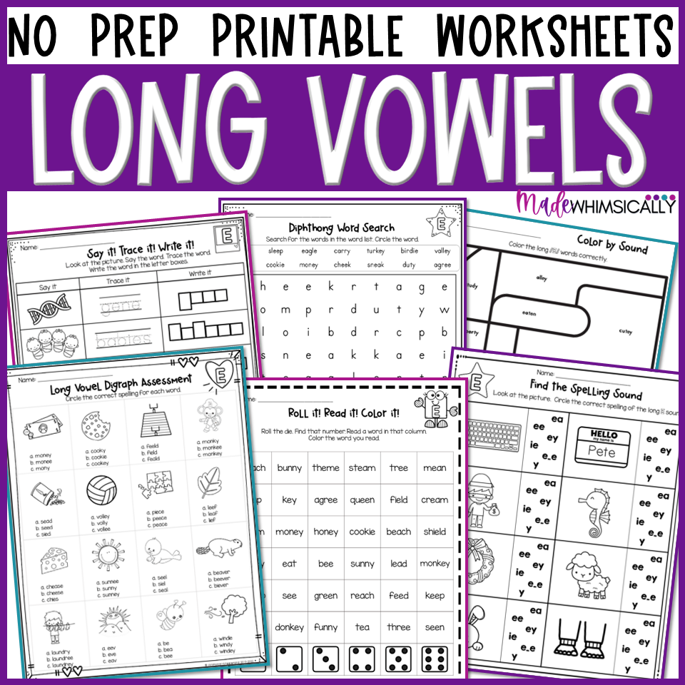 Free Printable Vowel Team Worksheets