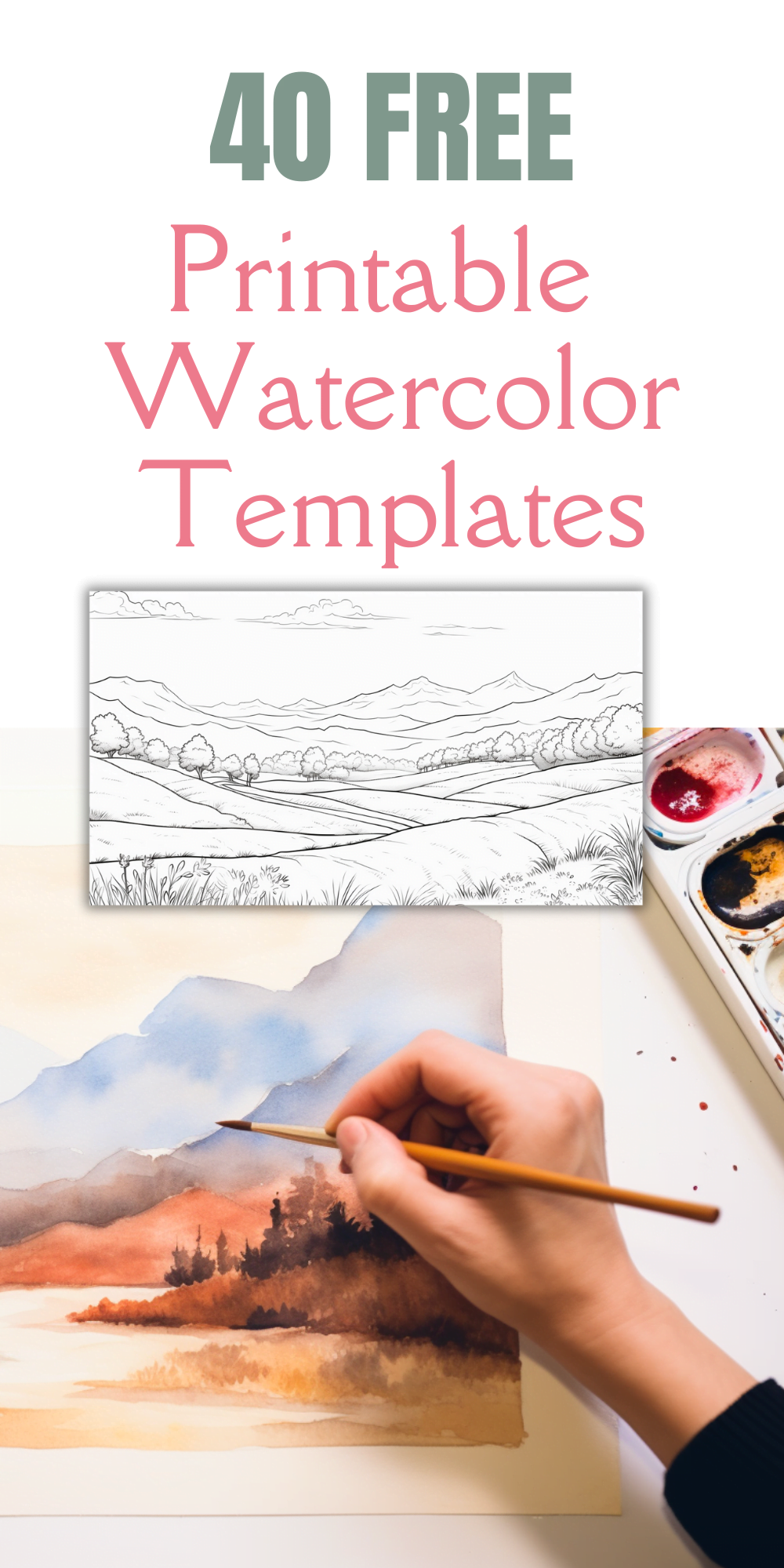 Free Printable Watercolor Templates Content Calendar Template