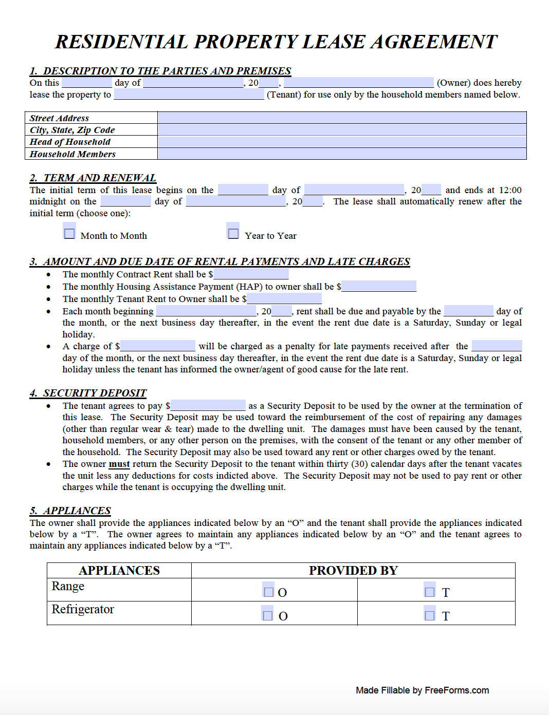 Free Residential Lease Agreement Template Ohio Free Templates Printable