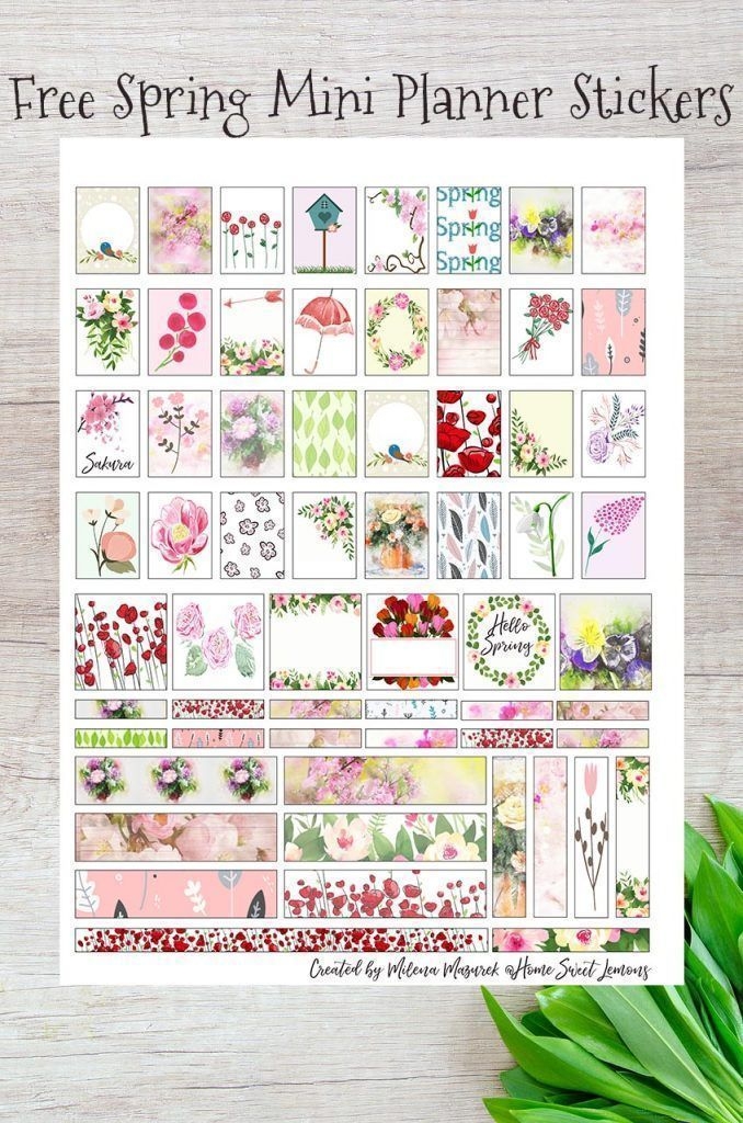 Free Spring Stickers For The Mini Planners Printable Planner Stickers