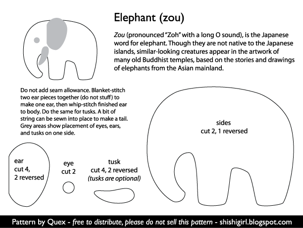 Free Stuffed Elephant Pattern Template RobsonStarr