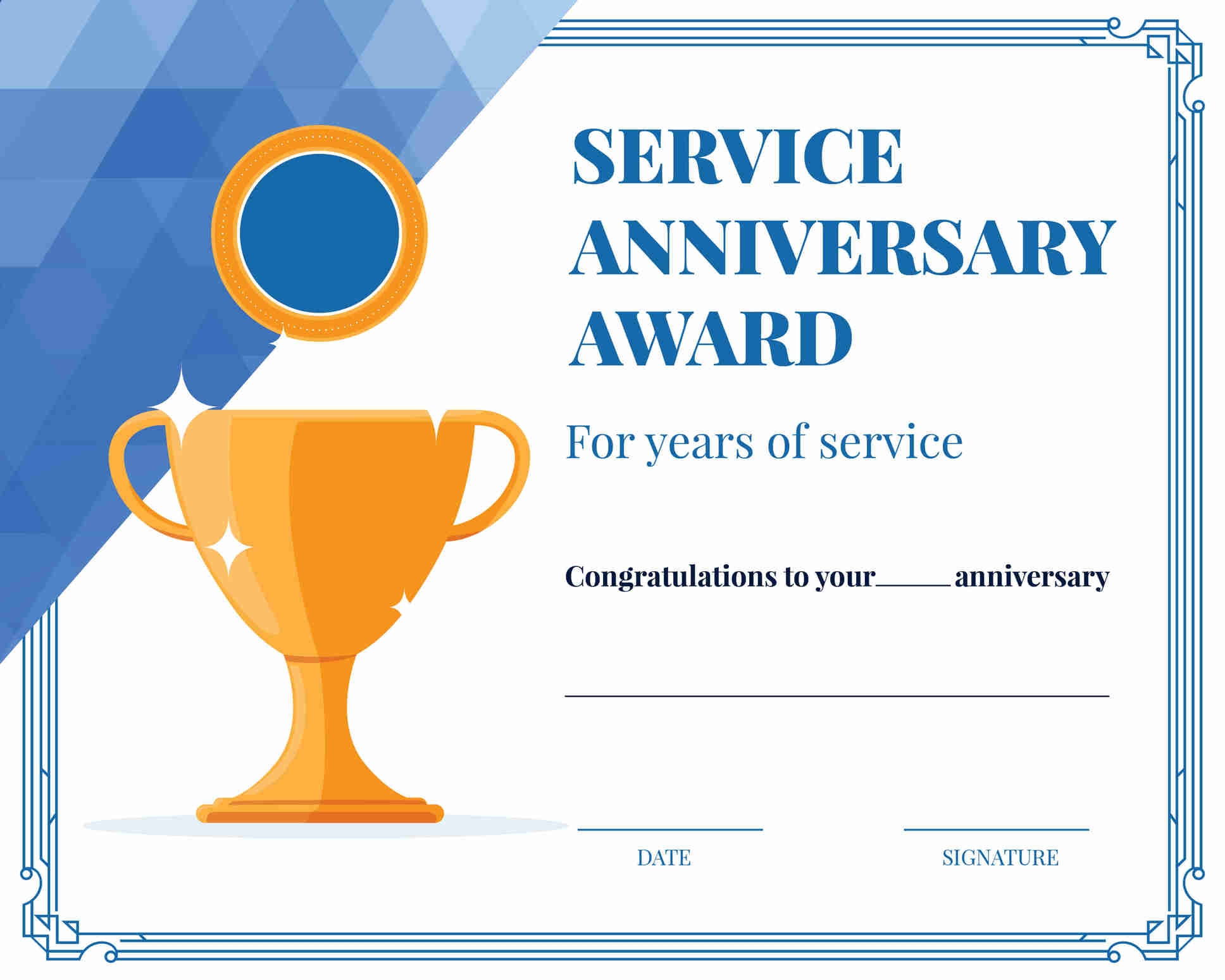 Five Year Employment Anniversary Printable Certificates