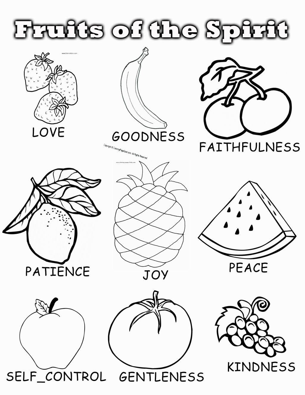 Fruit Of The Spirits Coloring Pages Free Printable