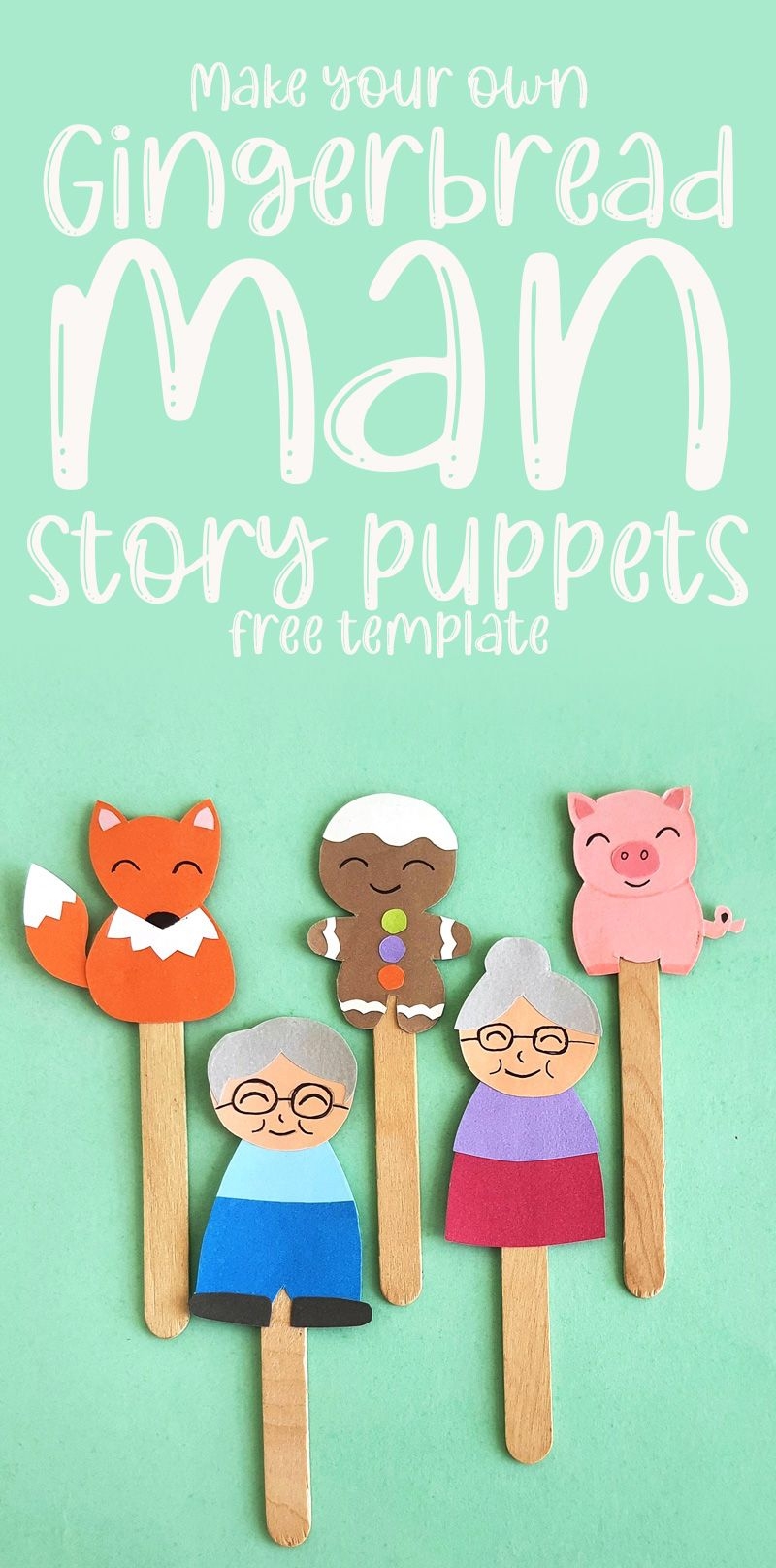 Free Printable Gingerbread Man Puppet Template
