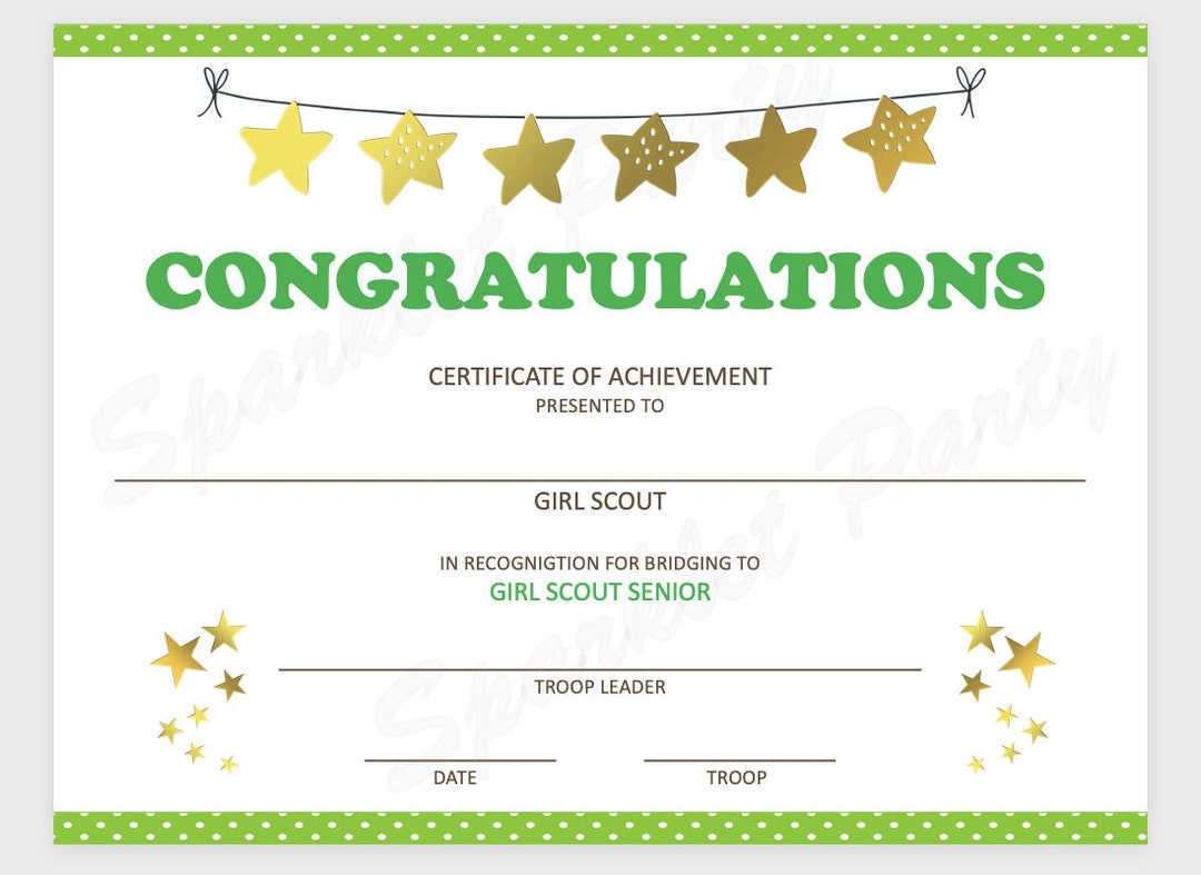 Girl Scout Award Certificate Templates