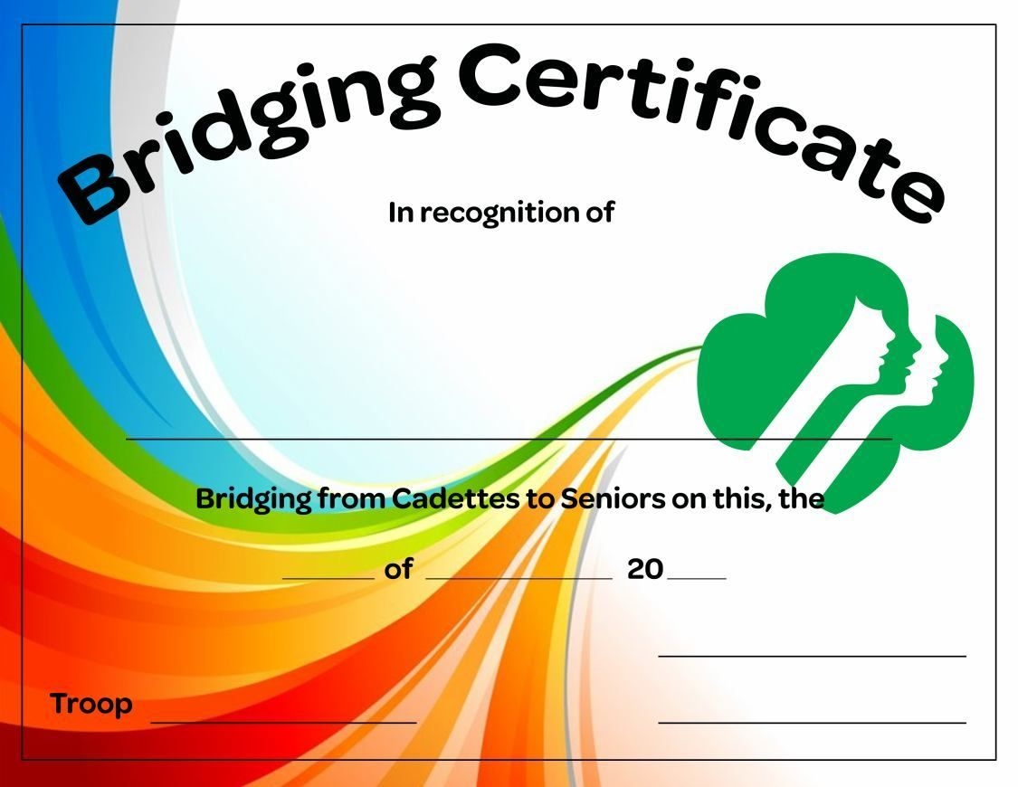 Girl Scout Bridging Certificates Printable Free Girl Scout Bridging 