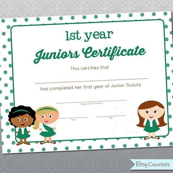 Girl Scouts Free Printable First Second Year Certificates Artofit