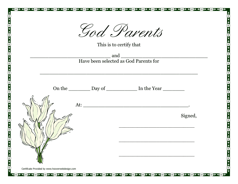 Godparents Certificate Templates PDF Download Fill And Print For Free 