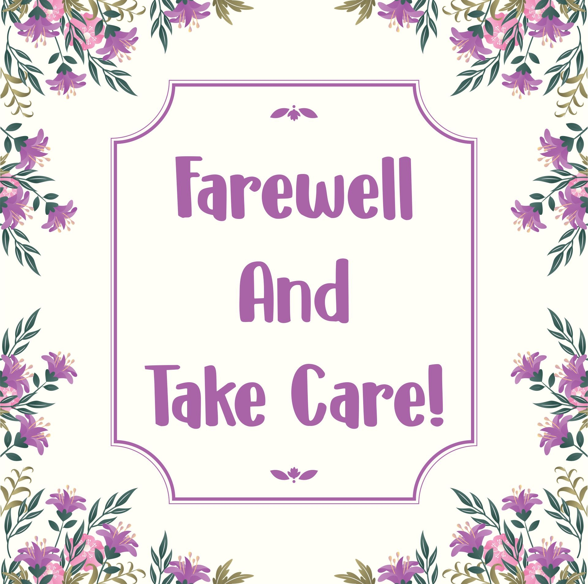 Good Bye Cards 10 Free PDF Printables Printablee