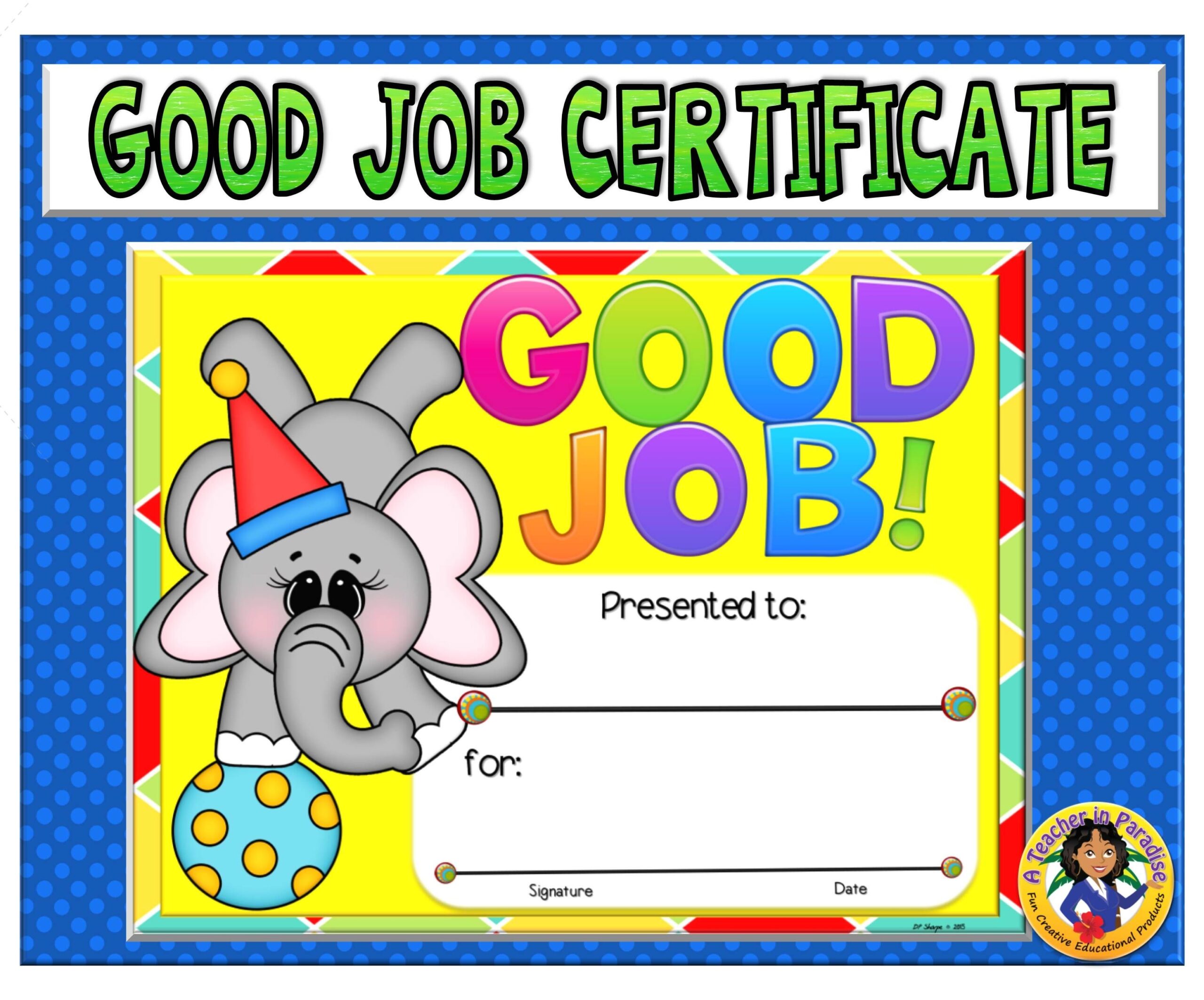 Good Job Certificate Free Printable Calendar Printables