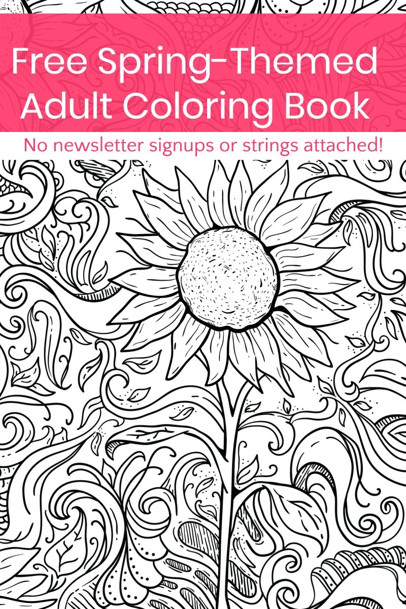 Grab This Free Printable Spring Adult Coloring Book No Strings 