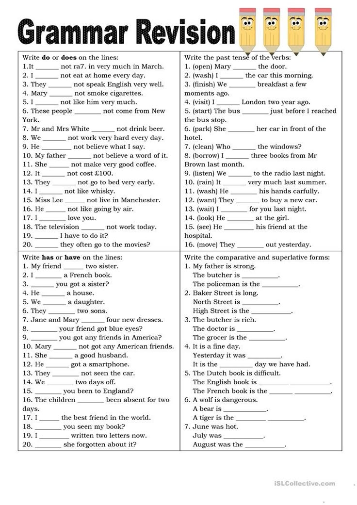 Grammar Worksheet For Grade 8