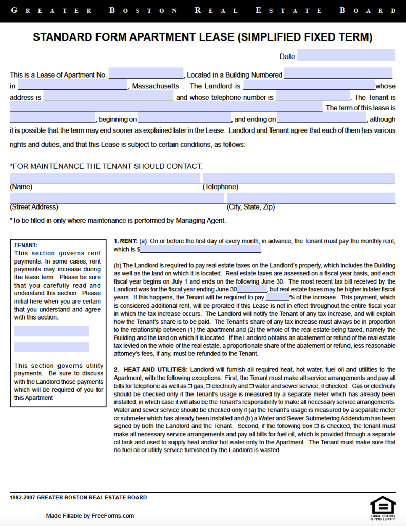 Greater Baltimore Board Of Realtors Printable Lease Form Printable 