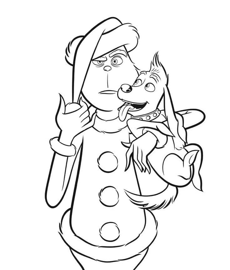 Grinch Dog Max Coloring Page