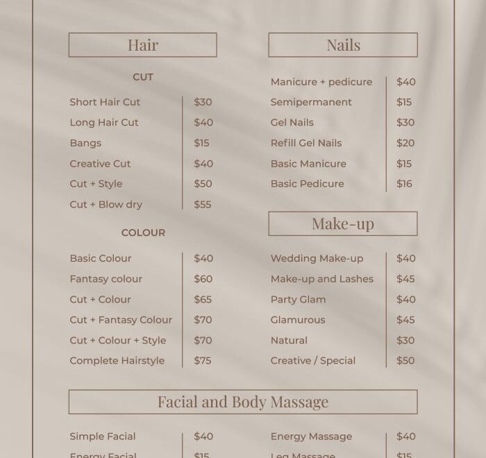 Hair Salon Price List Template Web Browse Our Free Templates For Price