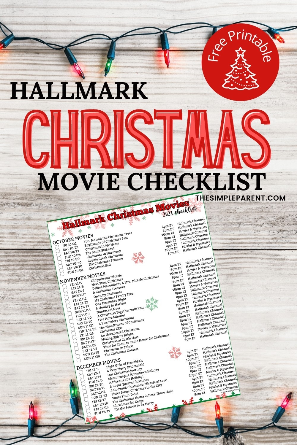 Hallmark Christmas Movies 2025 List Printable