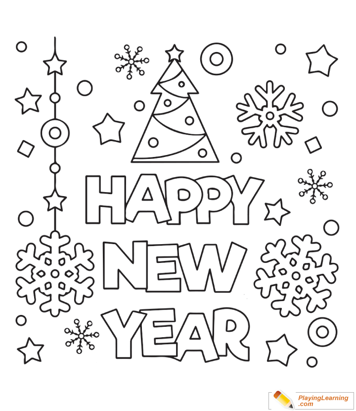 Printable Happy New Year Coloring Pages