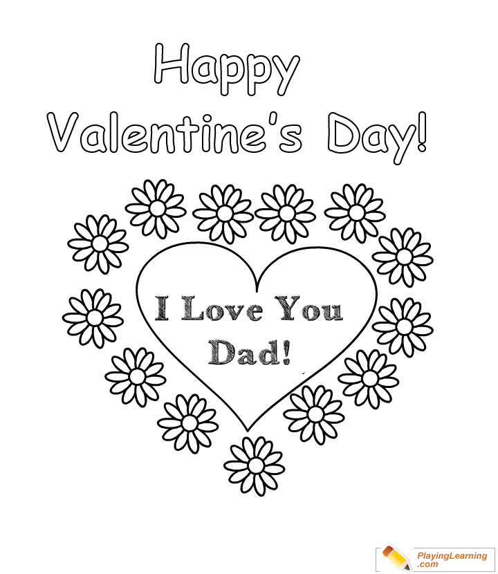 Happy Valentines Day Dad Coloring Pages