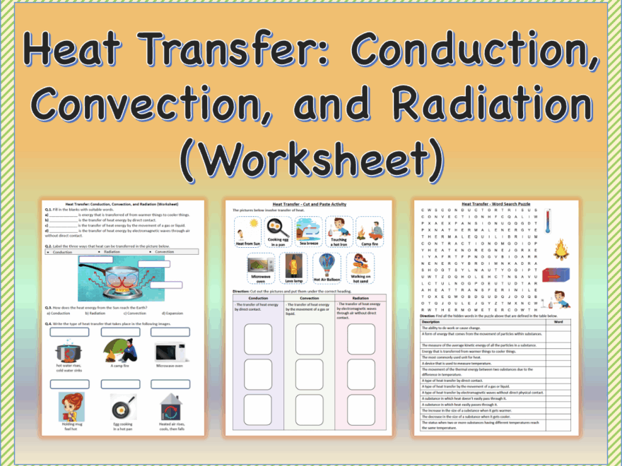 Heat Transfer Conduction Convection And Radiation Worksheet