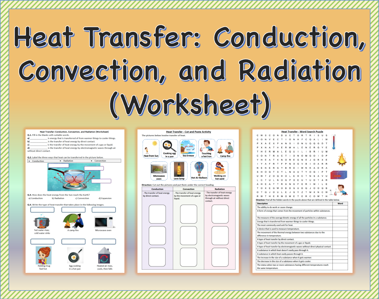 Heat Transfer Conduction Convection And Radiation Worksheet 