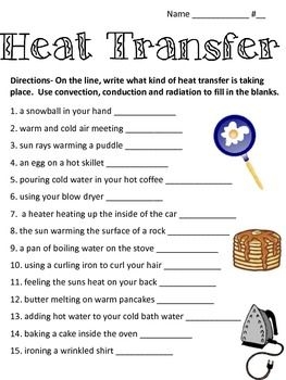 Heat Transfer Worksheets
