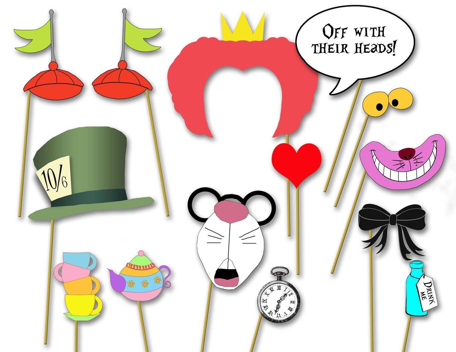 Alice In Wonderland Free Printable Photo Booth Props