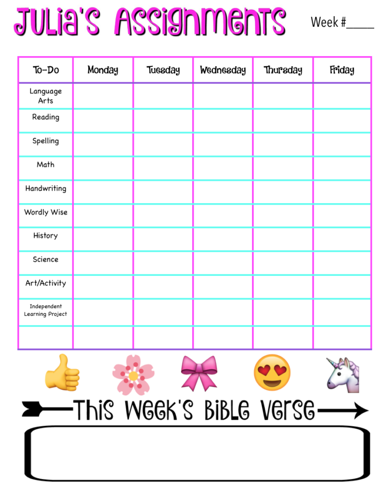 Homeschool Student Planner Free Printable Day2Day Joys
