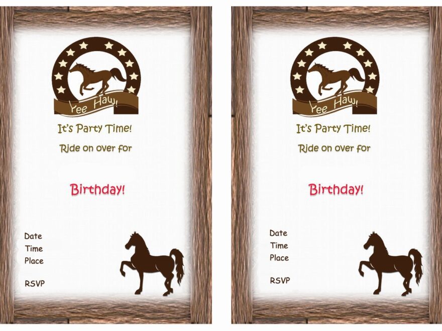 Horse Birthday Invitations Birthday Printable