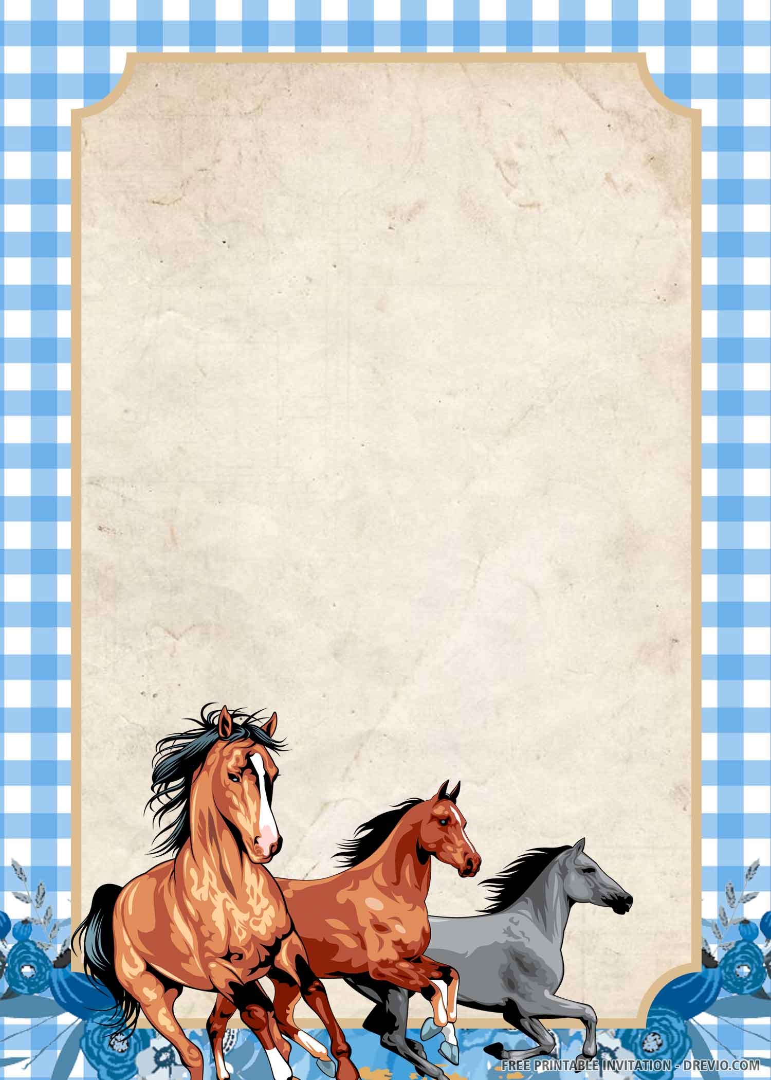 Free Printable Horse Birthday Invitations Boy