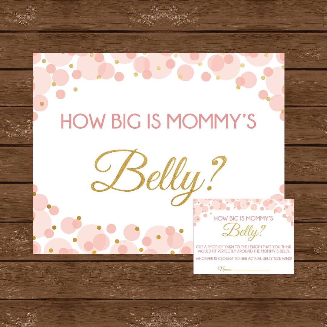 How Big Is Mommy 39 s Belly Printable Baby Shower Game Instant Download 