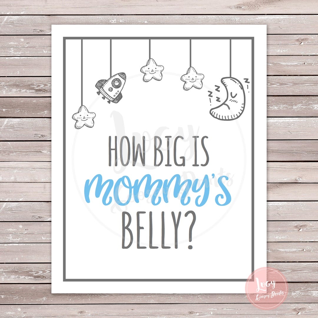 How Big Is Mommy 39 s Belly Printable Sign Instant Download Baby 