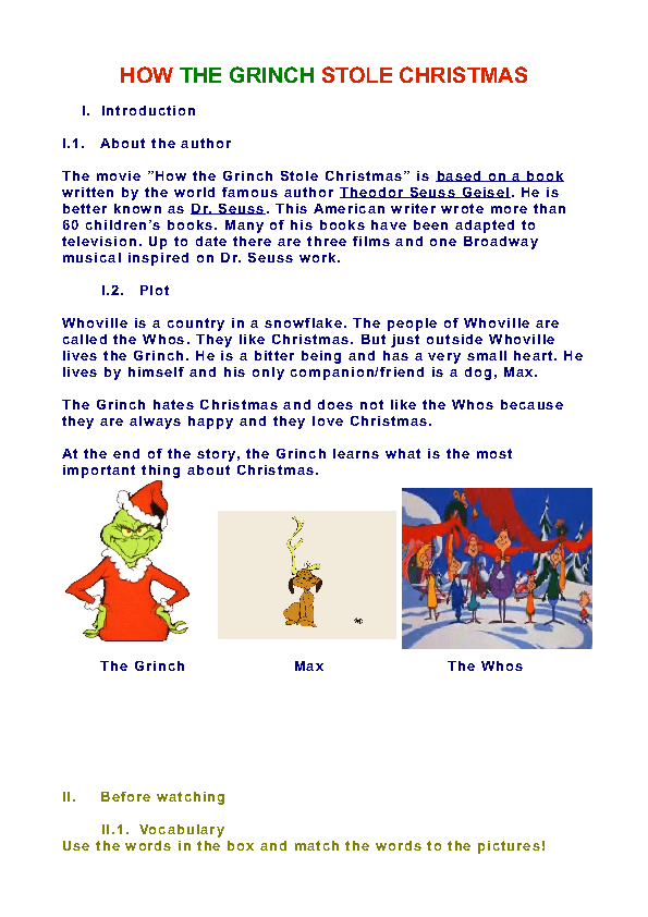How The Grinch Stole Christmas Worksheets Printable And Enjoyable 