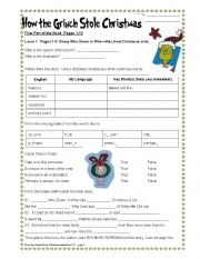 How The Grinch Stole Christmas Worksheets