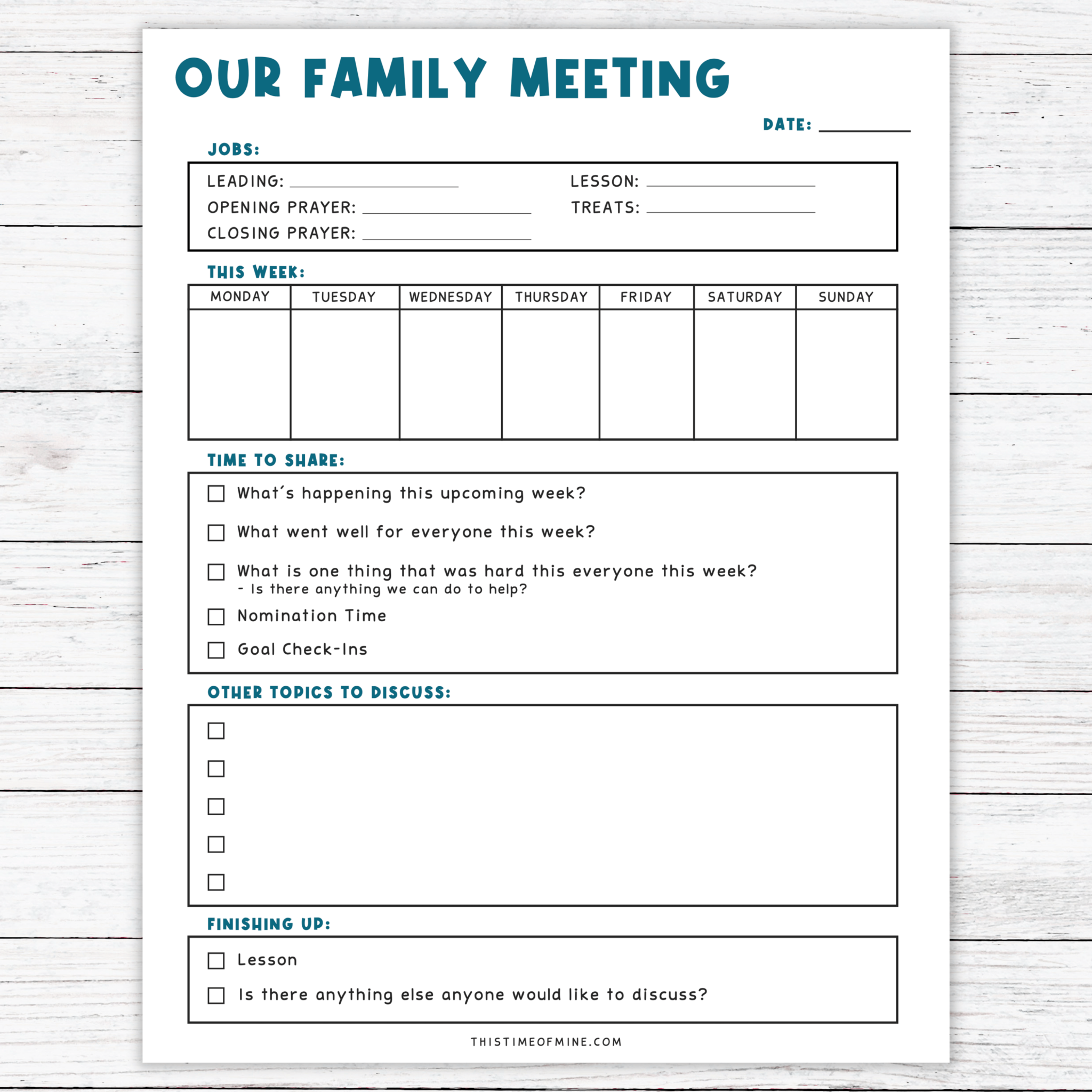 Free Printable Form For House Meeting Free Printable Form For House Meeting