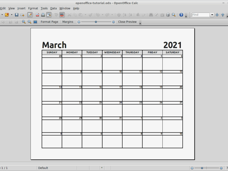 How To Make A Calendar In OpenOffice Calendar Tricks