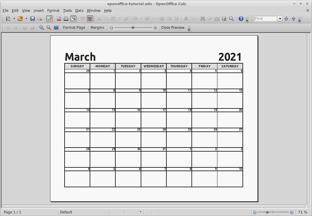 How To Make A Calendar In OpenOffice Calendar Tricks