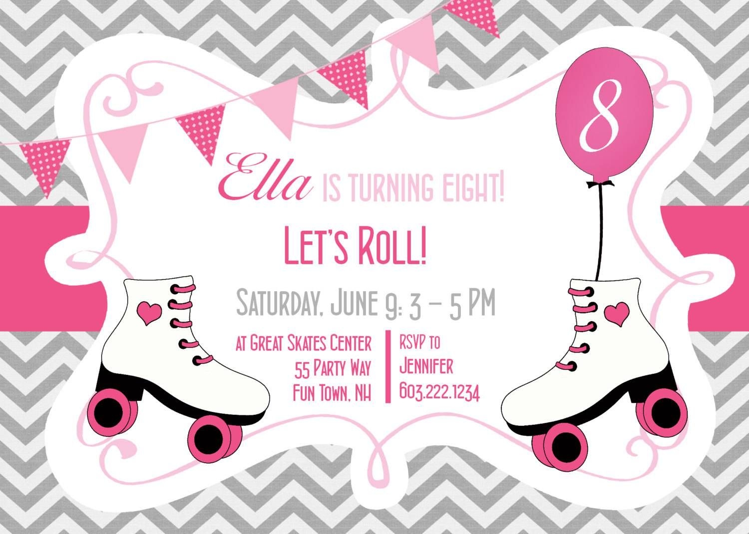 Free Printable Birthday Invitations Skating Themed Free Printable Birthday Invitations Skating Themed