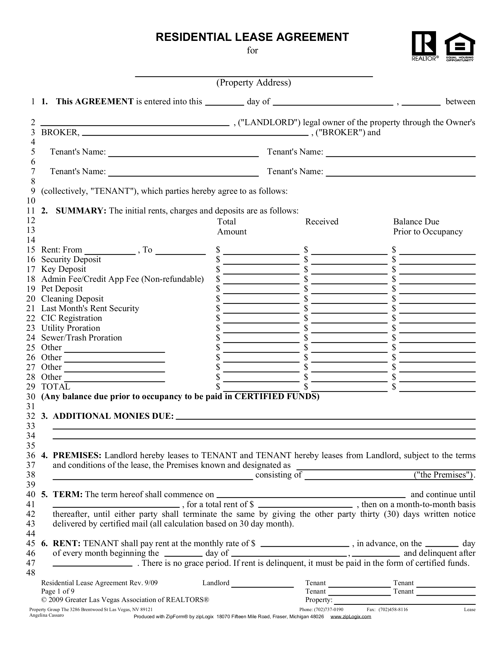Instanet Forms Rental Agreement