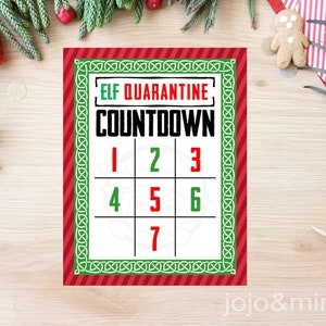 Elf Quarantine Countdown Printable Free
